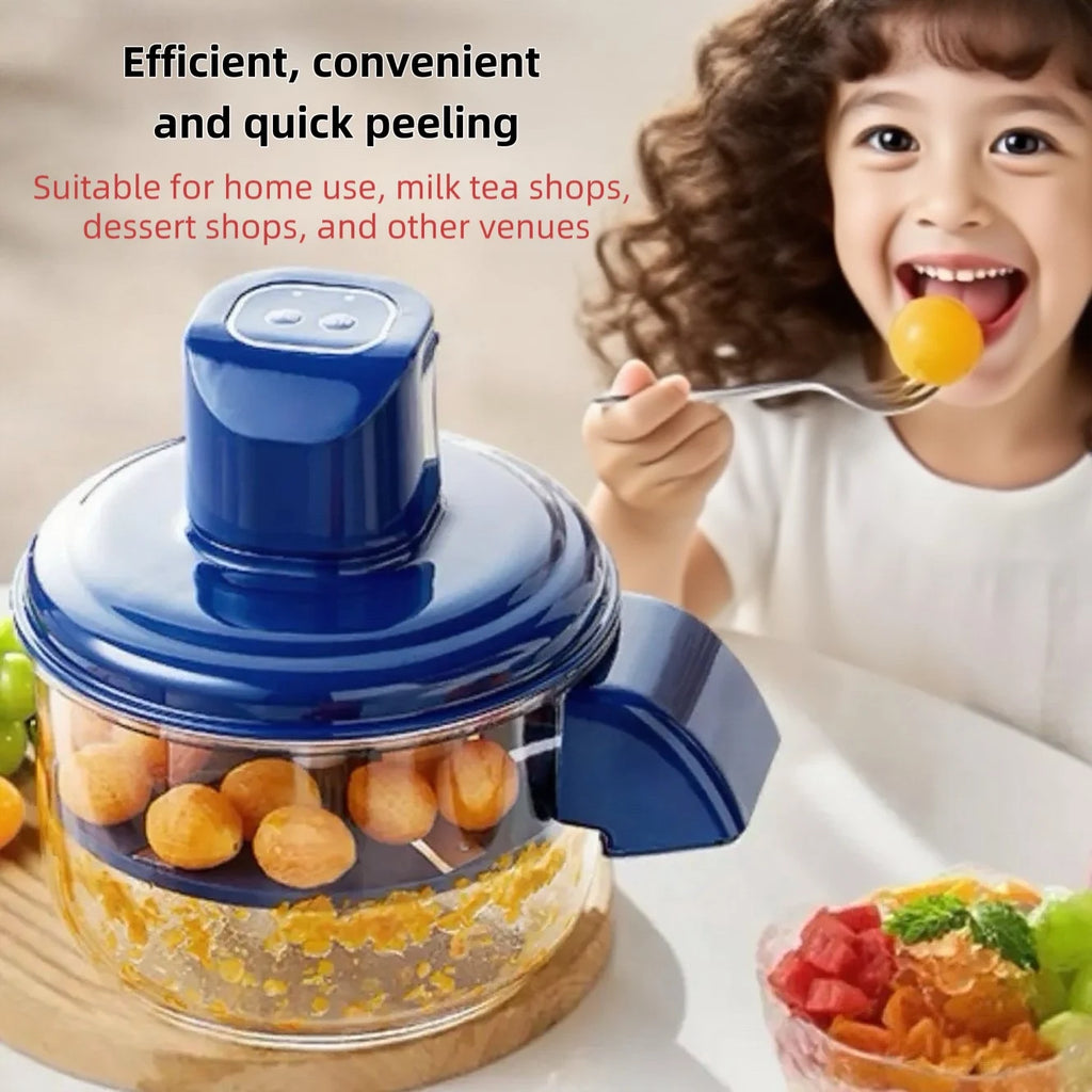 Upgrade 2-in-1 Automatic Grape Peeler Machine, Electric Garlic and Cherry Tomato Peeler, Cordless Fruit Skin Remover for Small P