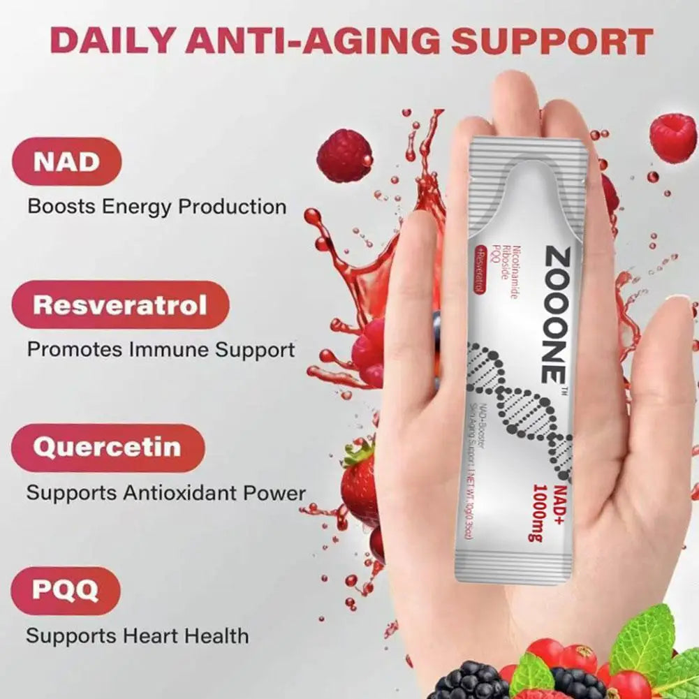 30pcs NAD+ Berry Flavor Supplement Nicotinamide Riboside PQQ For Energy Anti-Aging Lighten Skin Tone Boost NAD+