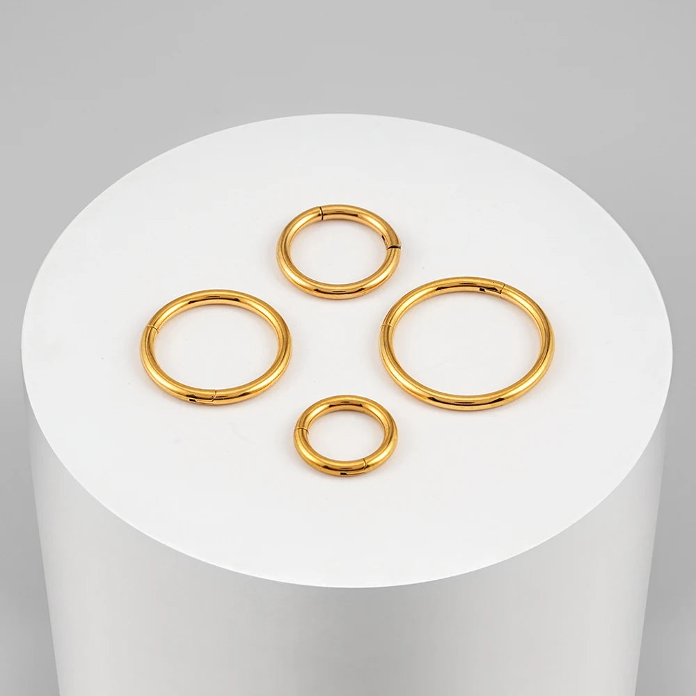 Right Grand ASTM F136 Titanium Hinged Hoop Nose Rings 20G 18G 16G Septum Ring Body Piercing Jewelry Helix Cartilage Rook Earring