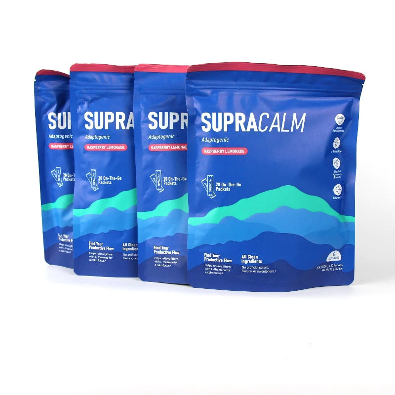 SupraCalm Adaptogenic Mix Raspberry Lemonade Supplement for Relaxation And Focus No Artificial Colors Or Sweeteners 20 Count
