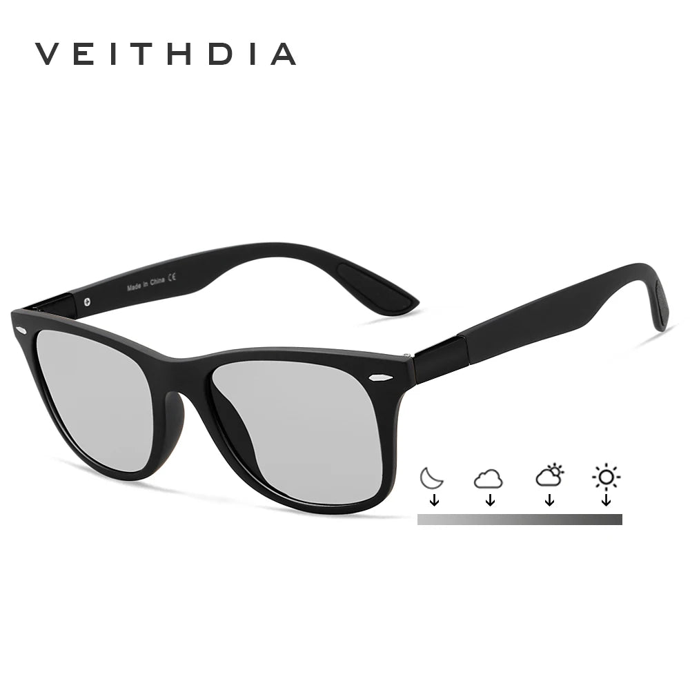 VEITHDIA Sunglasses Gradient Photochromic Unisex Polarized Mirror Lens Vintage Day Night Dual Sun Glasses For Men Women 7029