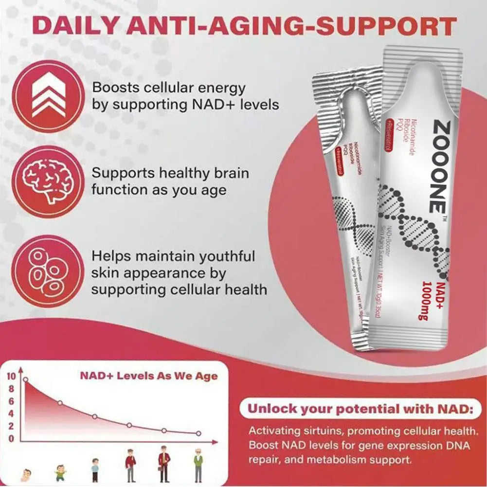 30pcs NAD+ Berry Flavor Supplement Nicotinamide Riboside PQQ For Energy Anti-Aging Lighten Skin Tone Boost NAD+