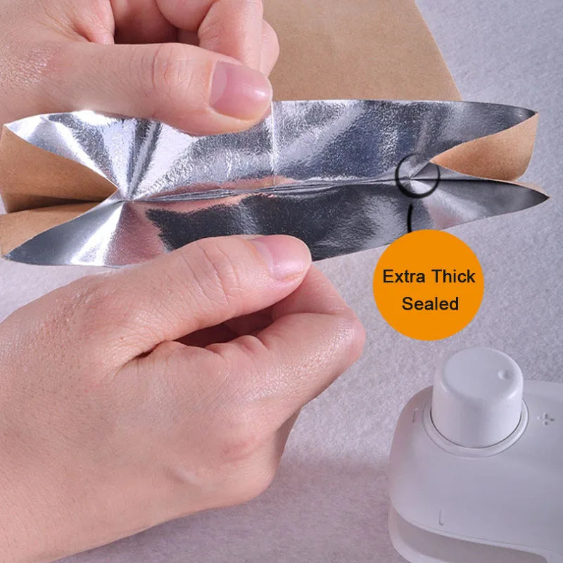 Portable Mini Food Bag Sealer USB Rechargeable Handheld Package Heat Sealing Machine Resealer for Snack Bag Storage Kitchen Tool