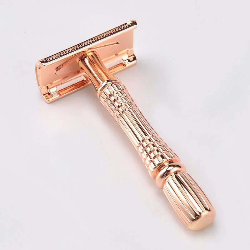 Classic Safety Razor Set for Men - 1 Blade 1 Razor 1 Case Double Sided Manual Shaving Alloy Classic Shaving System