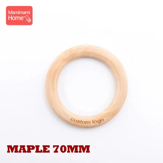 50pc Customize Logo Wooden Ring Baby Photogra Growth Souvenirs BPA Free Beech Ring Baby Photography Milestone Memorial Gifts