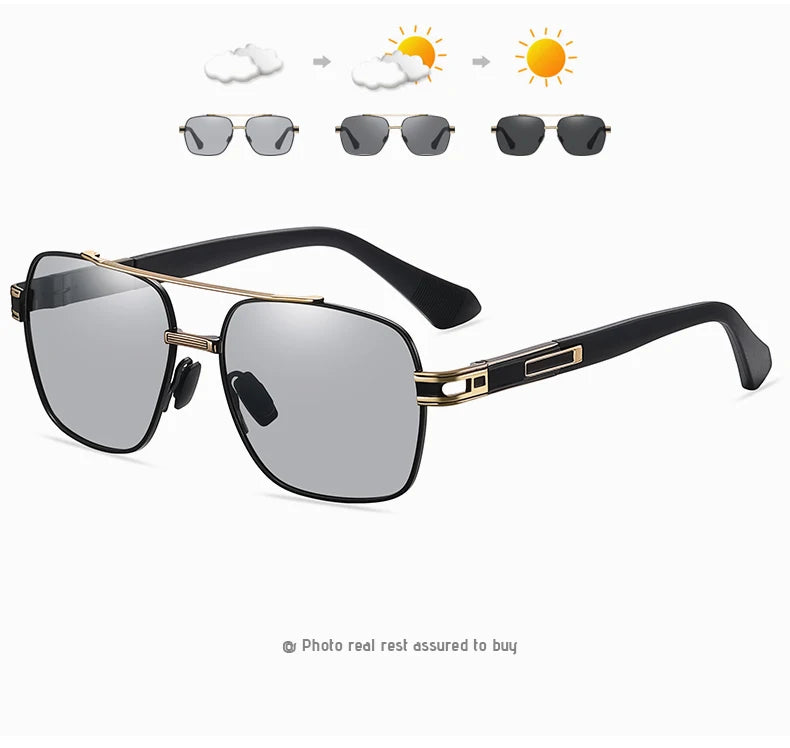 LIOUMO Top Quality Men's Sunglasses Polarized Photochromic Driving Glasses Women Fashion Chameleon Goggles Anti-Glare zonnebril