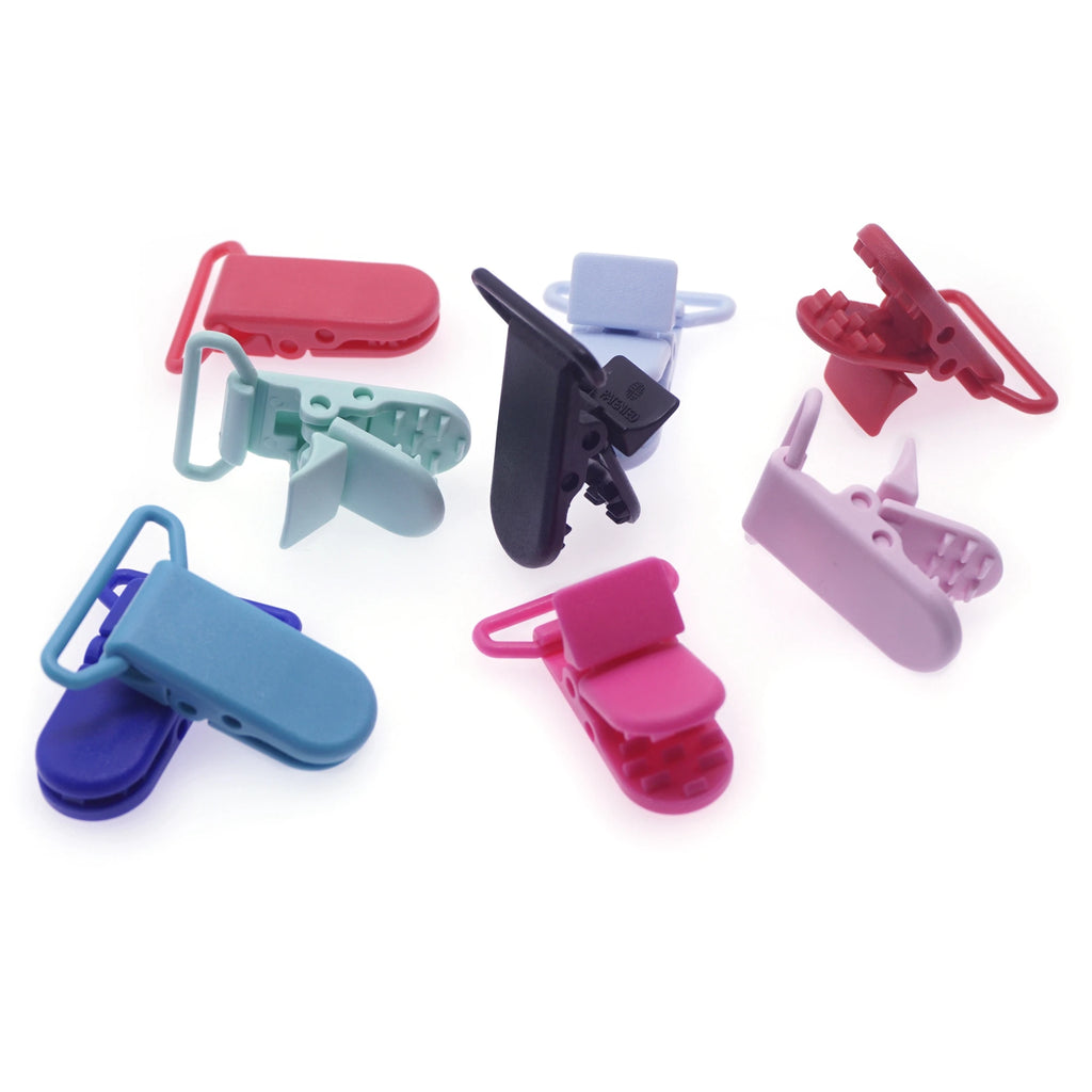48Pcs Eco-friendly Plastic Baby Pacifier Clips Holder Mix Colors Dummy Soother Bib Suspender Clip Transparent 25MM Free Shipping