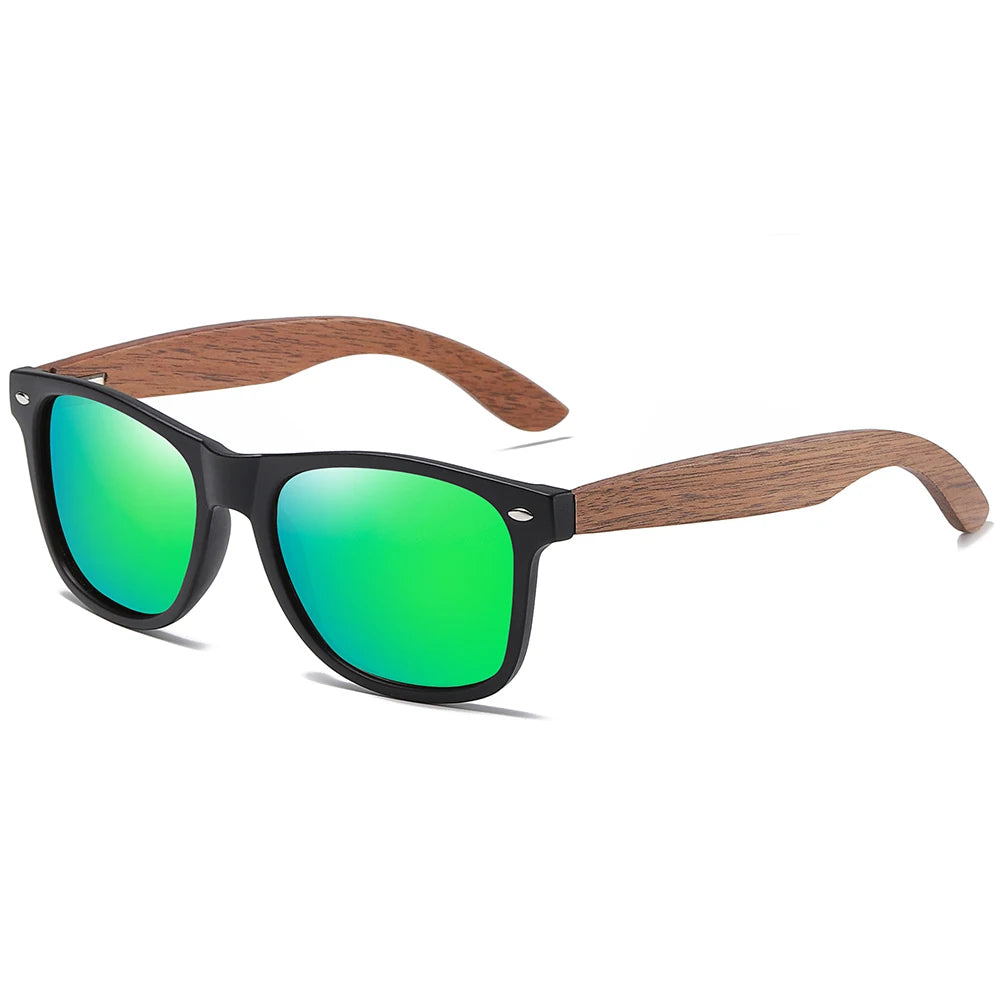 GM Brand Walnut Wooden Polarized Men's Sunglasses Square Frame Sun glasses Women Sun glasses Male Oculos de sol Masculino S7061h