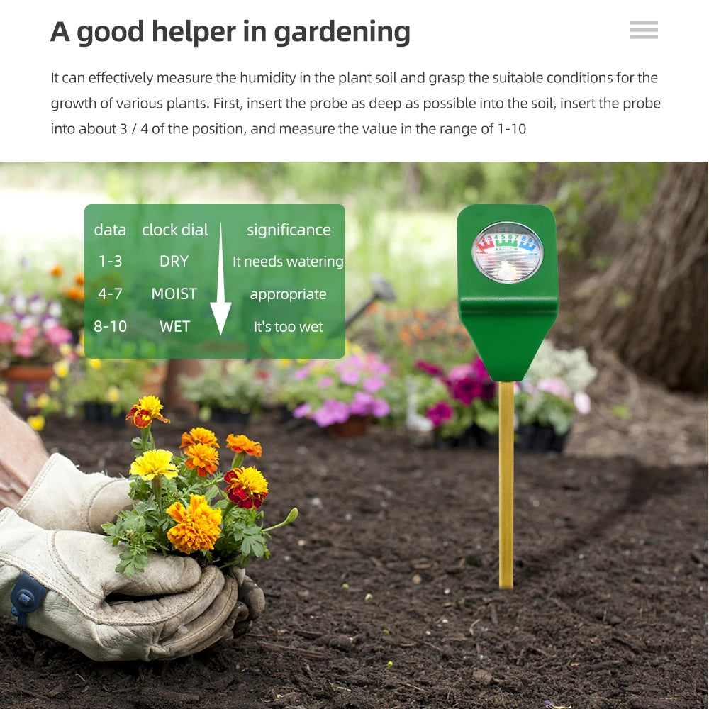 Soil Ph Meter Tester EC Meter for Soil PH TDS CF Sunlight Moisture Humidity Garden Temp Soil moisture Sensor Gauge Optional