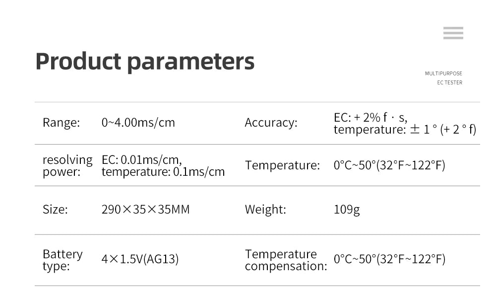 Soil Ph Meter Tester EC Meter for Soil PH TDS CF Sunlight Moisture Humidity Garden Temp Soil moisture Sensor Gauge Optional