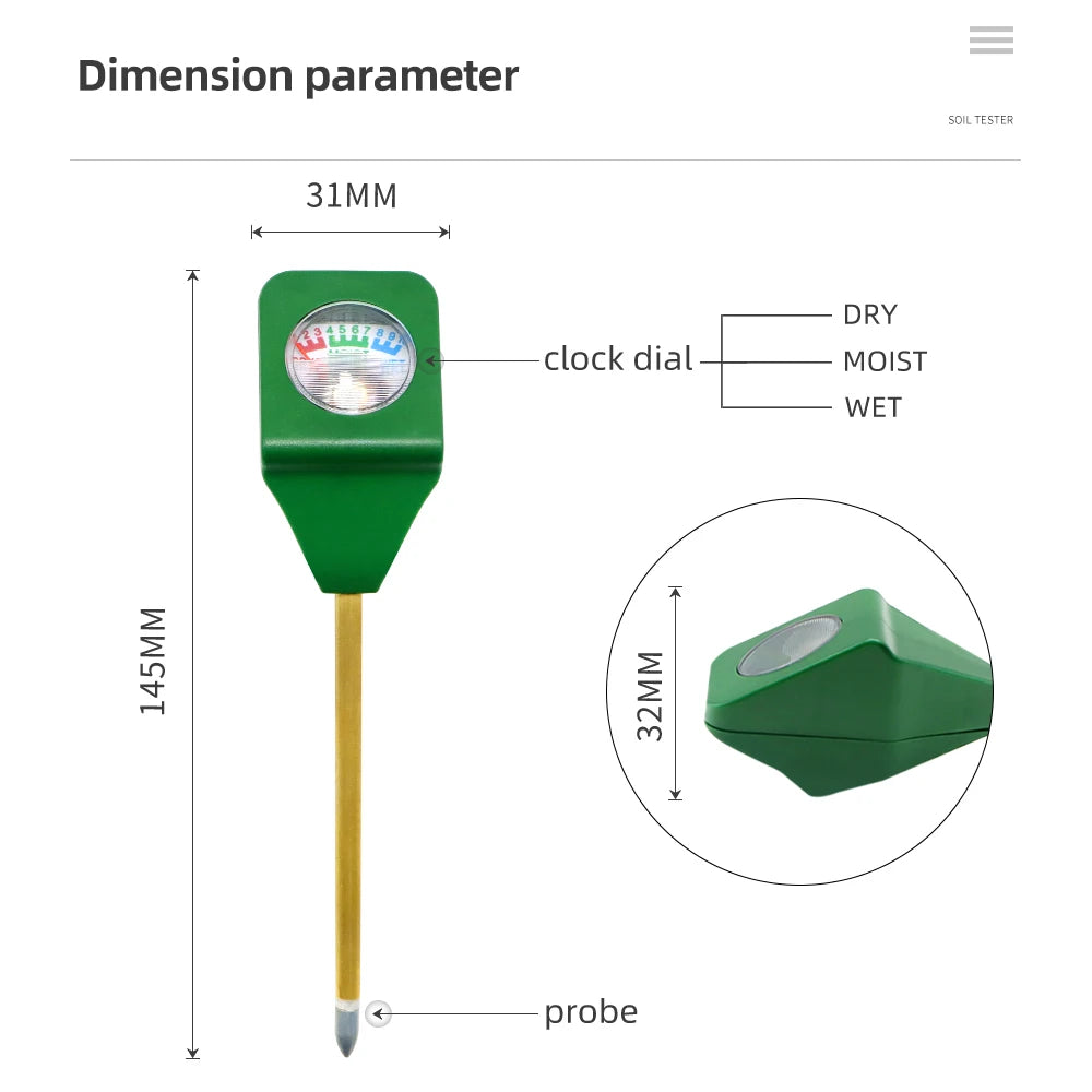 Soil Ph Meter Tester EC Meter for Soil PH TDS CF Sunlight Moisture Humidity Garden Temp Soil moisture Sensor Gauge Optional
