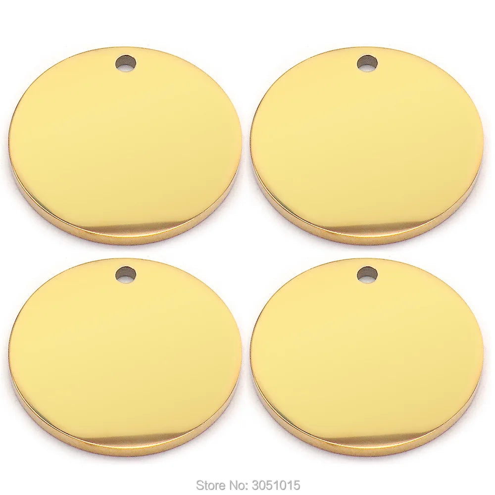Wholesale 20PCs Stainless Steel 8MM 10MM 15MM 20MM Tags Charms Jewelry DIY Findings Dog Id Tag  For Pendant Necklace Anti-lost