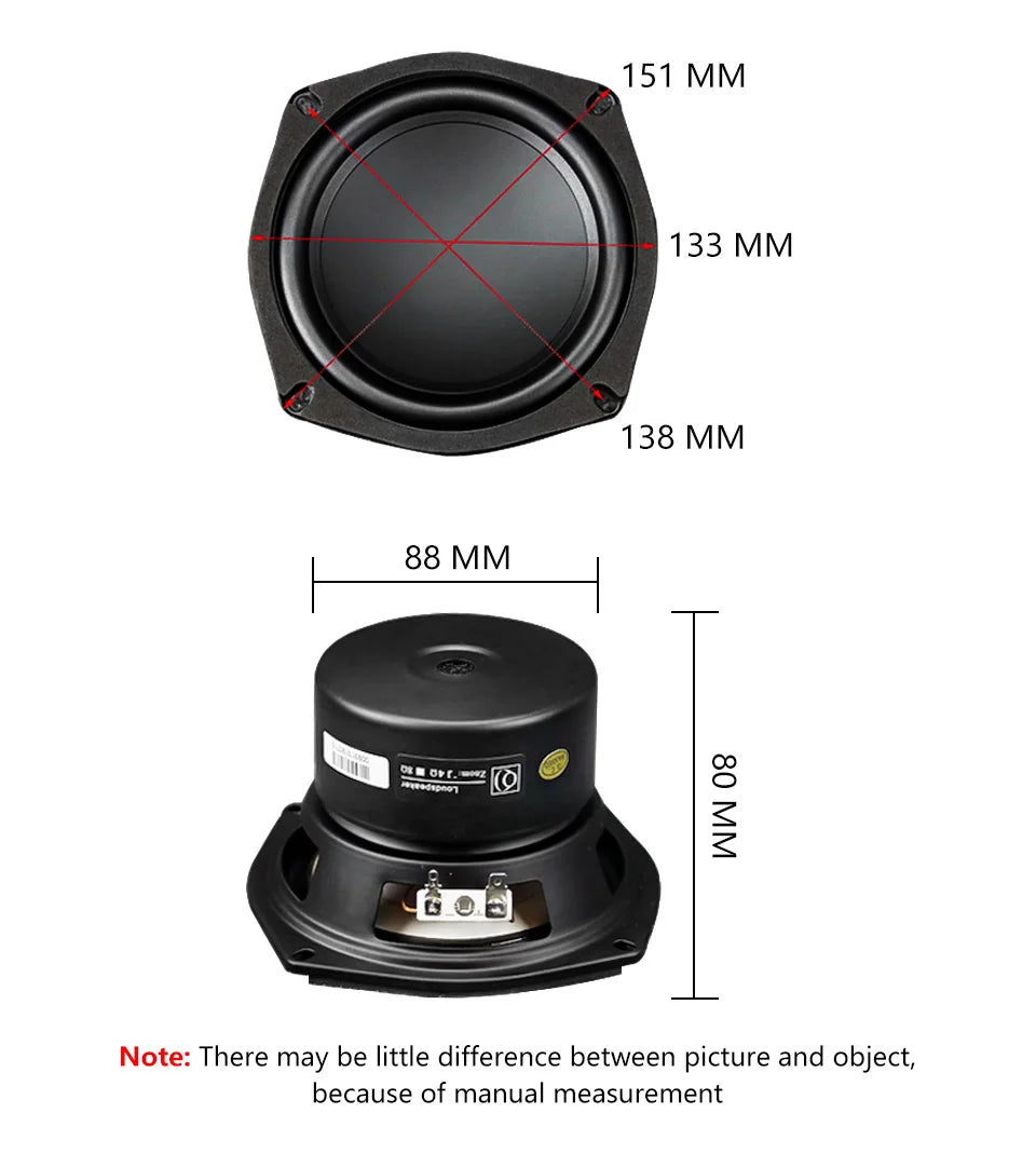 AIYIMA 1Pcs 5.25 Inch Woofer Speaker 4 8 Ohm 50W Bass Long Stroke Sound Speaker Driver Low Frequency Loudspeaker Subwoofer DIY