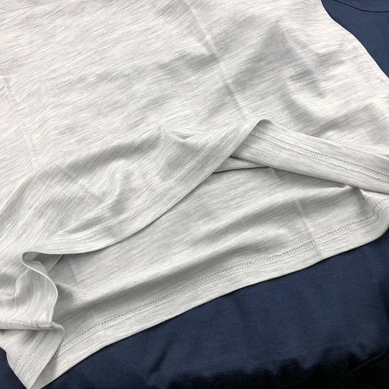 Men's 100% Superfine Merino Wool T-Shirt Base Layer Wicking Breathable Quick Dry Anti-Odor No-itch Comfortable Fit Size