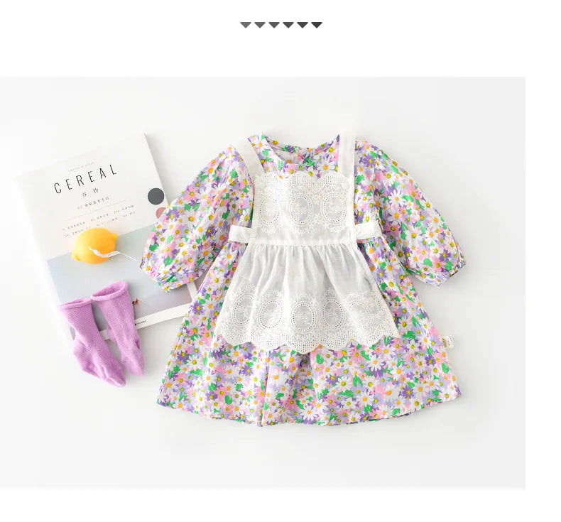 2pcs Baby Girls Clothing 0-4 Years Sister Outfit Set - Gingham Romper/Dress with Blouse Matching Clothes for Siblings
