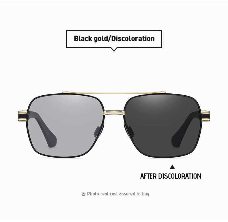 LIOUMO Top Quality Men's Sunglasses Polarized Photochromic Driving Glasses Women Fashion Chameleon Goggles Anti-Glare zonnebril