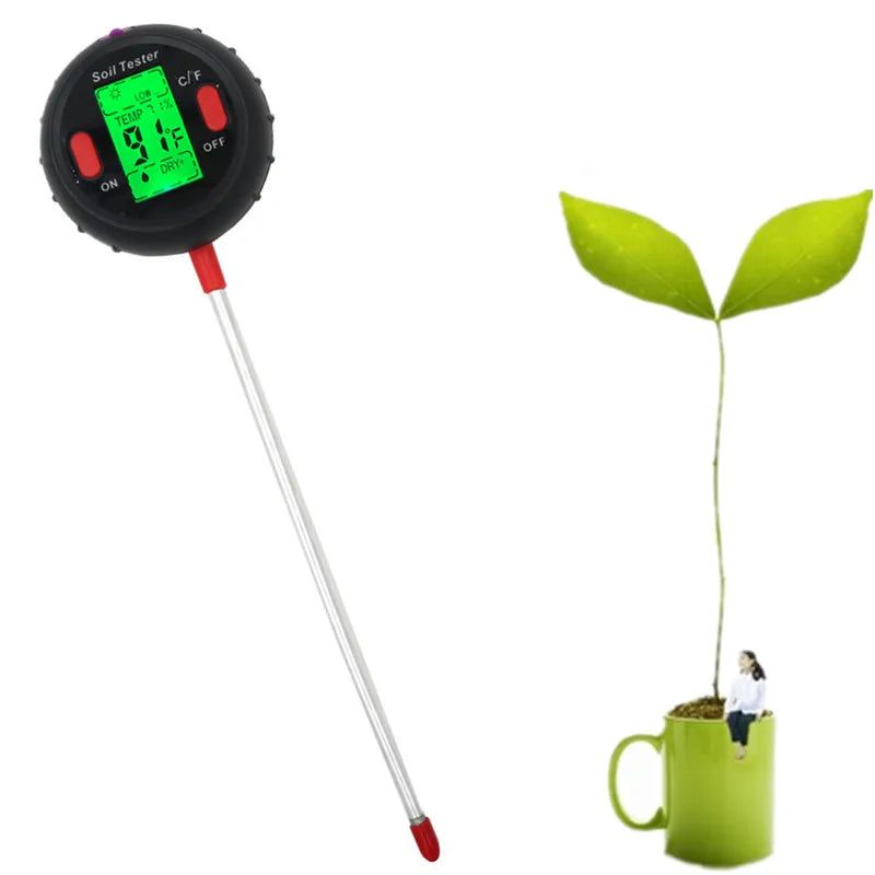 Soil Ph Meter Tester EC Meter for Soil PH TDS CF Sunlight Moisture Humidity Garden Temp Soil moisture Sensor Gauge Optional