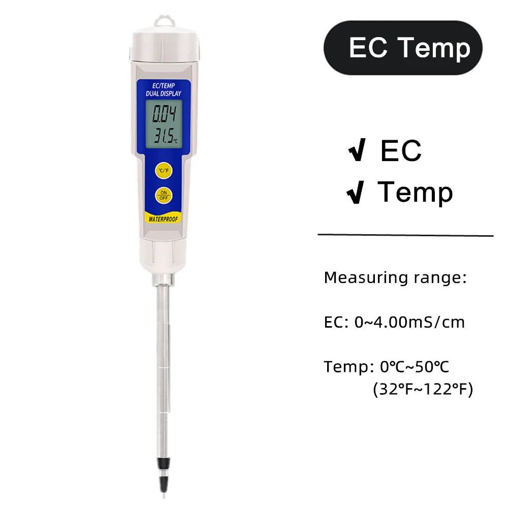 Soil Ph Meter Tester EC Meter for Soil PH TDS CF Sunlight Moisture Humidity Garden Temp Soil moisture Sensor Gauge Optional