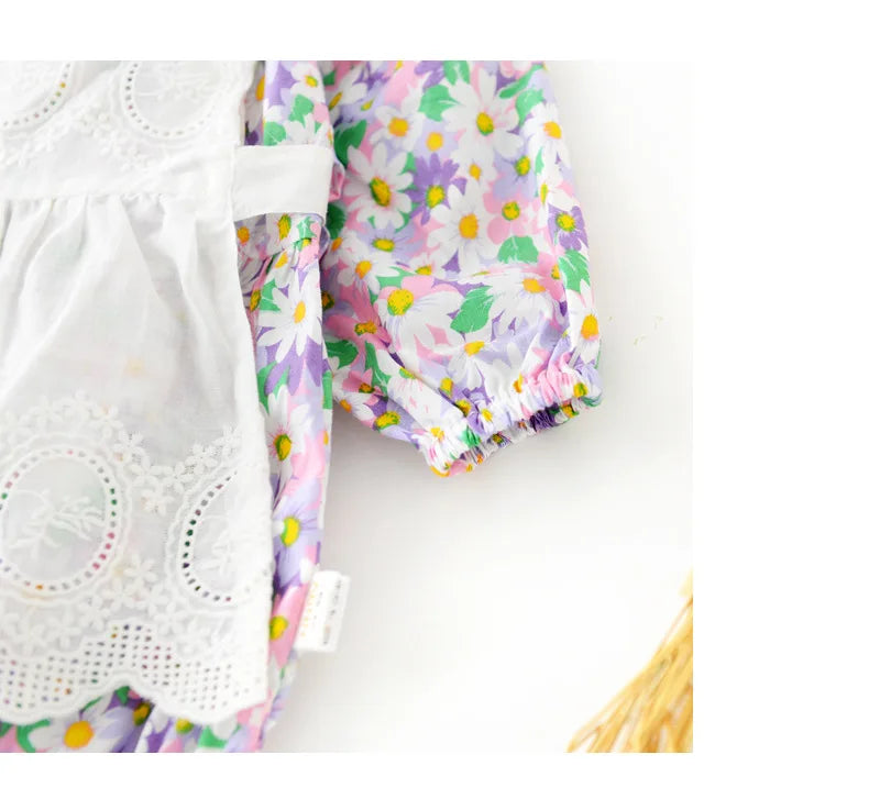 2pcs Baby Girls Clothing 0-4 Years Sister Outfit Set - Gingham Romper/Dress with Blouse Matching Clothes for Siblings
