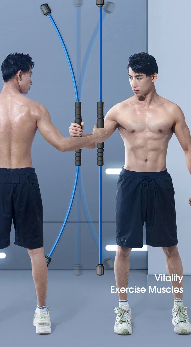Multi-Function Training Stick Lose Weight Muscle Training Tremor Rod Gym Fitness Exercise Equipment Detachable Elastic Rod Stick