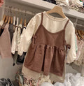 2pcs Baby Girls Clothing 0-4 Years Sister Outfit Set - Gingham Romper/Dress with Blouse Matching Clothes for Siblings