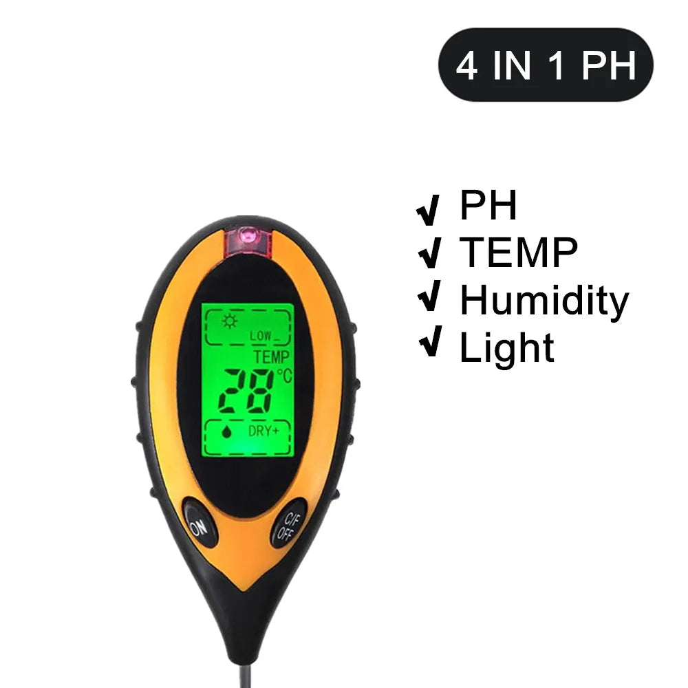 Soil Ph Meter Tester EC Meter for Soil PH TDS CF Sunlight Moisture Humidity Garden Temp Soil moisture Sensor Gauge Optional