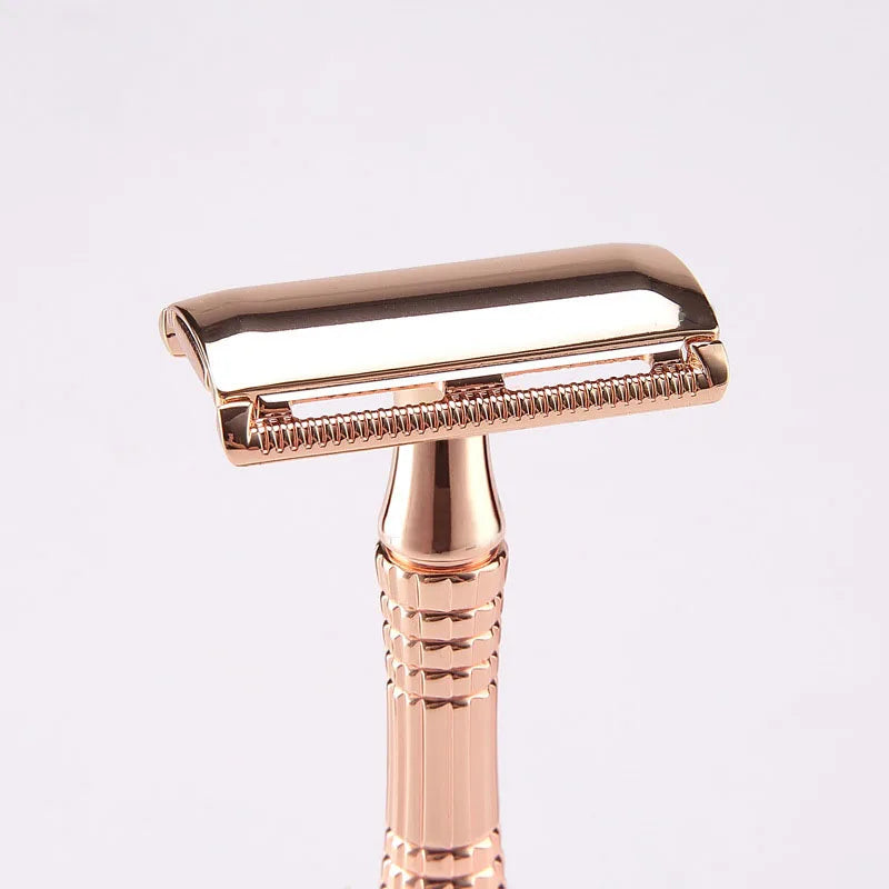 Classic Safety Razor Set for Men - 1 Blade 1 Razor 1 Case Double Sided Manual Shaving Alloy Classic Shaving System