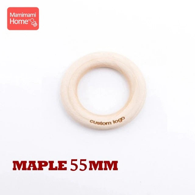 50pc Customize Logo Wooden Ring Baby Photogra Growth Souvenirs BPA Free Beech Ring Baby Photography Milestone Memorial Gifts