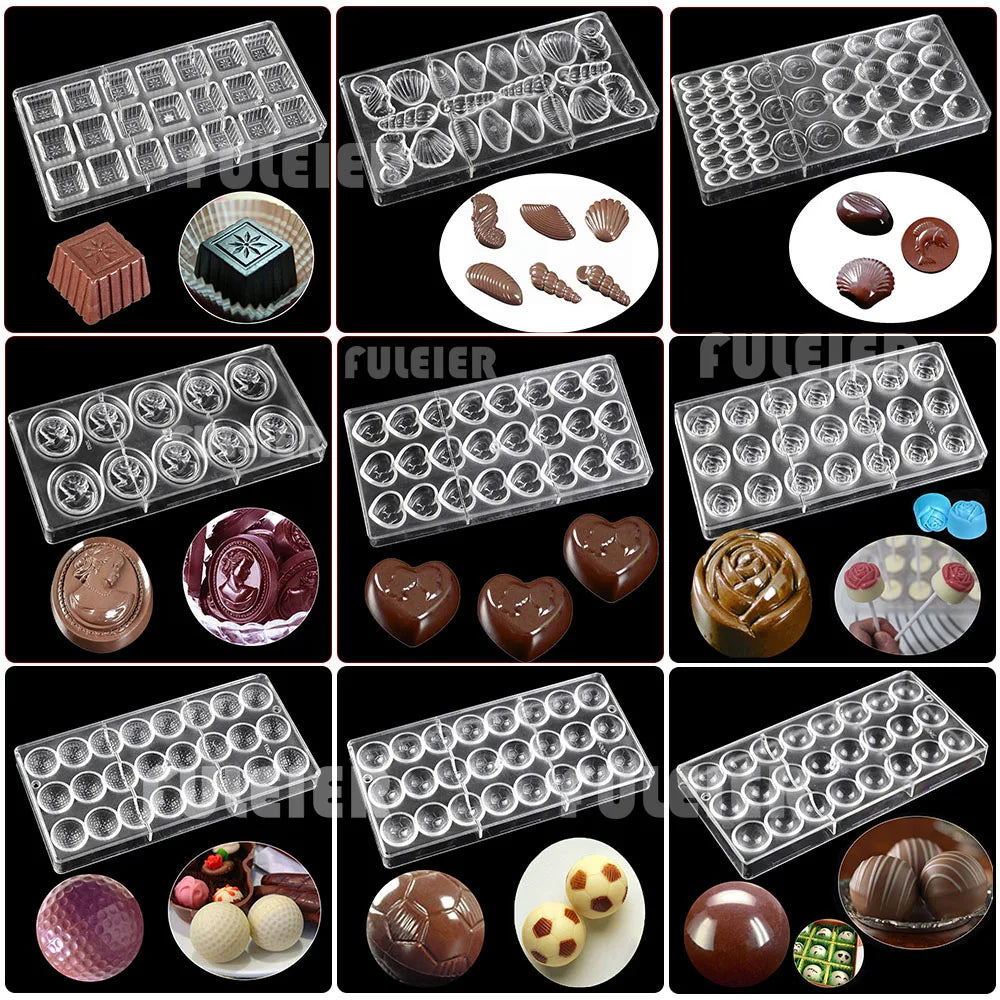 Polycarbonate Chocolate Mold Baking Confectionery Tools For Cake Decoration Pastry Baking Chocolate Candy Mold Bakeware Pan