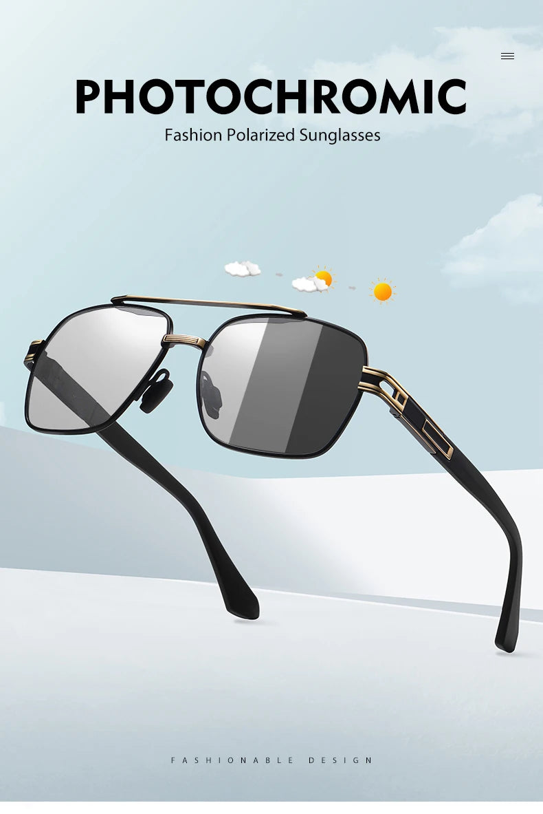 LIOUMO Top Quality Men's Sunglasses Polarized Photochromic Driving Glasses Women Fashion Chameleon Goggles Anti-Glare zonnebril