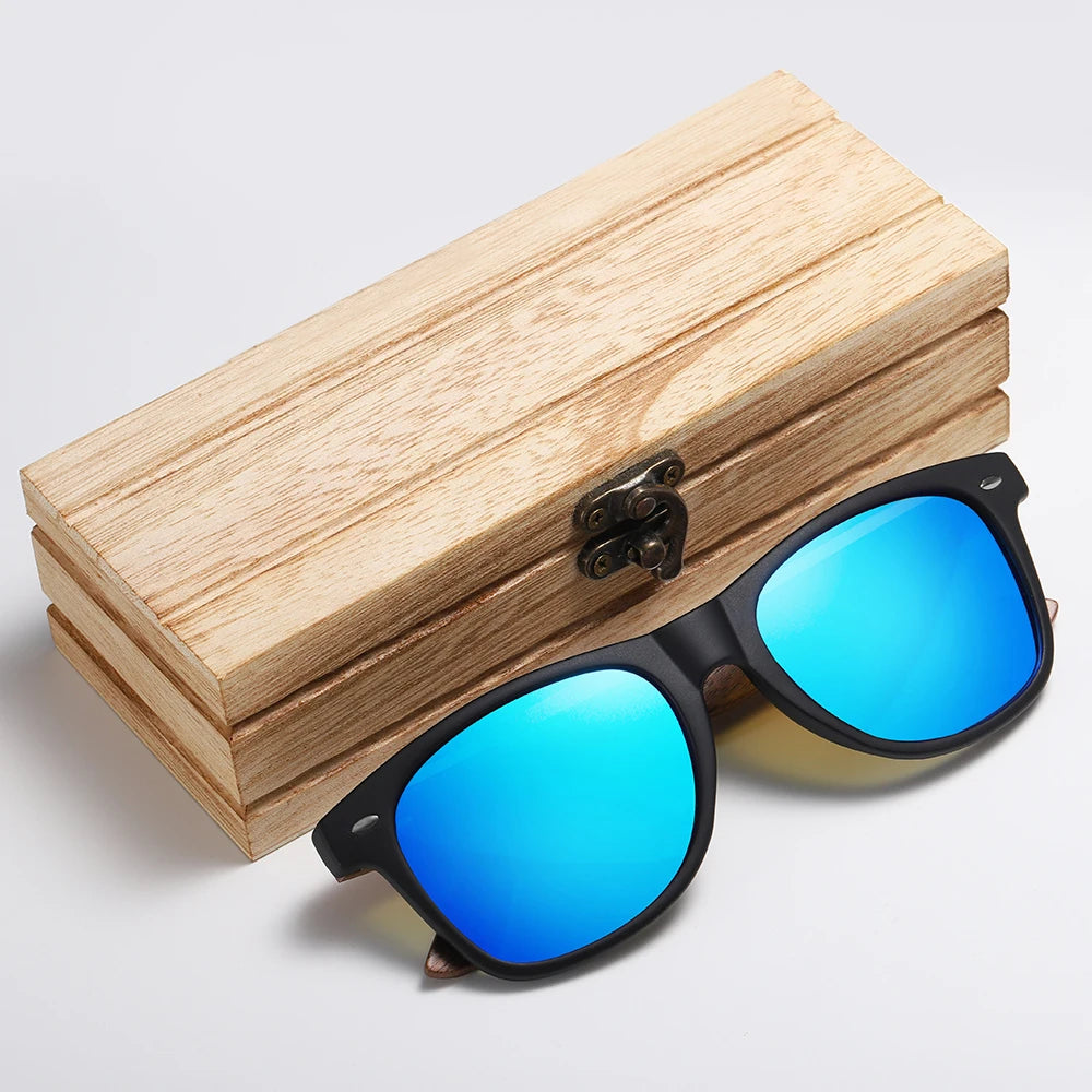 GM Brand Walnut Wooden Polarized Men's Sunglasses Square Frame Sun glasses Women Sun glasses Male Oculos de sol Masculino S7061h