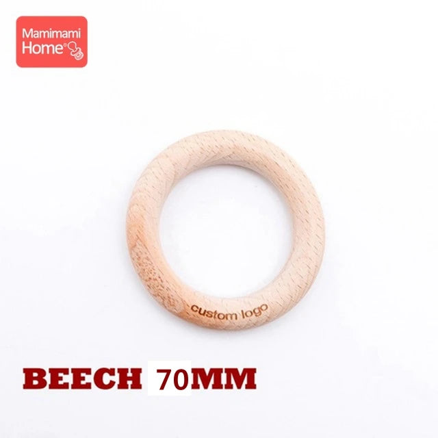 50pc Customize Logo Wooden Ring Baby Photogra Growth Souvenirs BPA Free Beech Ring Baby Photography Milestone Memorial Gifts