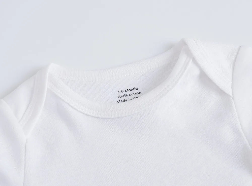 2025 Solid White Baby Clothes Short Sleeve Cotton Baby Girls Boys Bodysuit Newborn body bebe 0-24 months Infant Jumpsuit