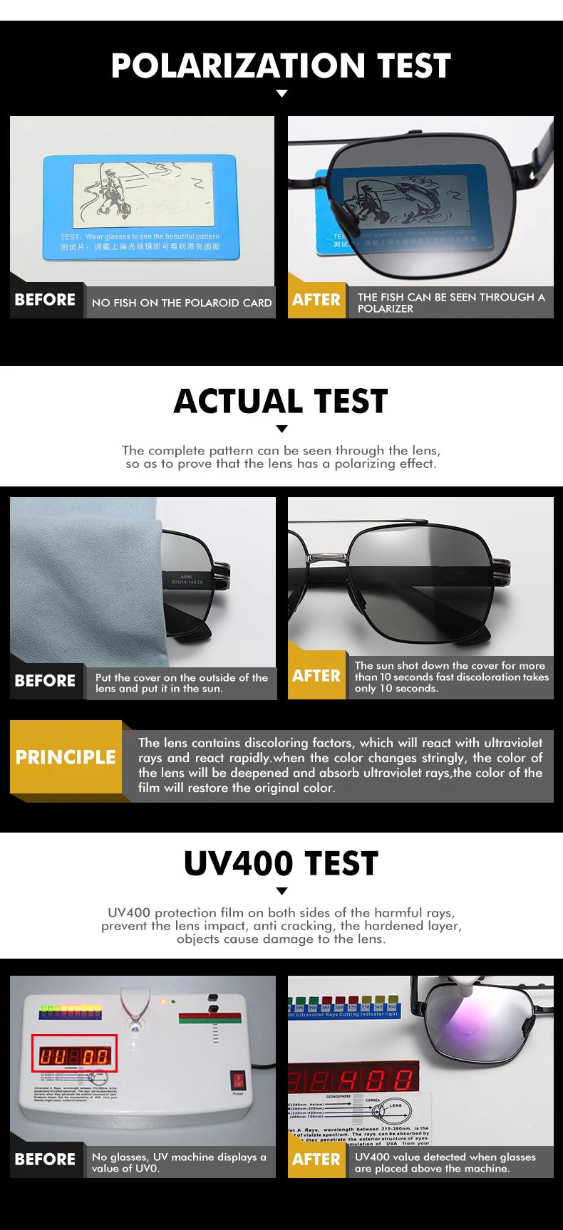 LIOUMO Top Quality Men's Sunglasses Polarized Photochromic Driving Glasses Women Fashion Chameleon Goggles Anti-Glare zonnebril