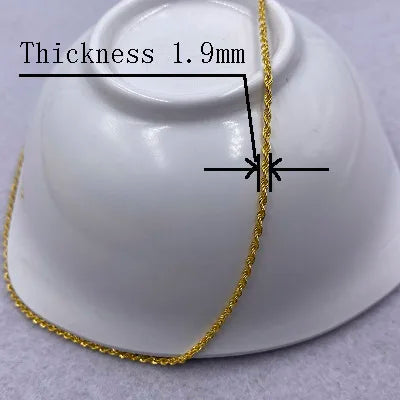 Sinya Pure 18k Au750 Gold Rope Chain Necklace Anklets Bracelets 100% Real Fine Jewelry For Women Ladies Mom Girls Best Gift