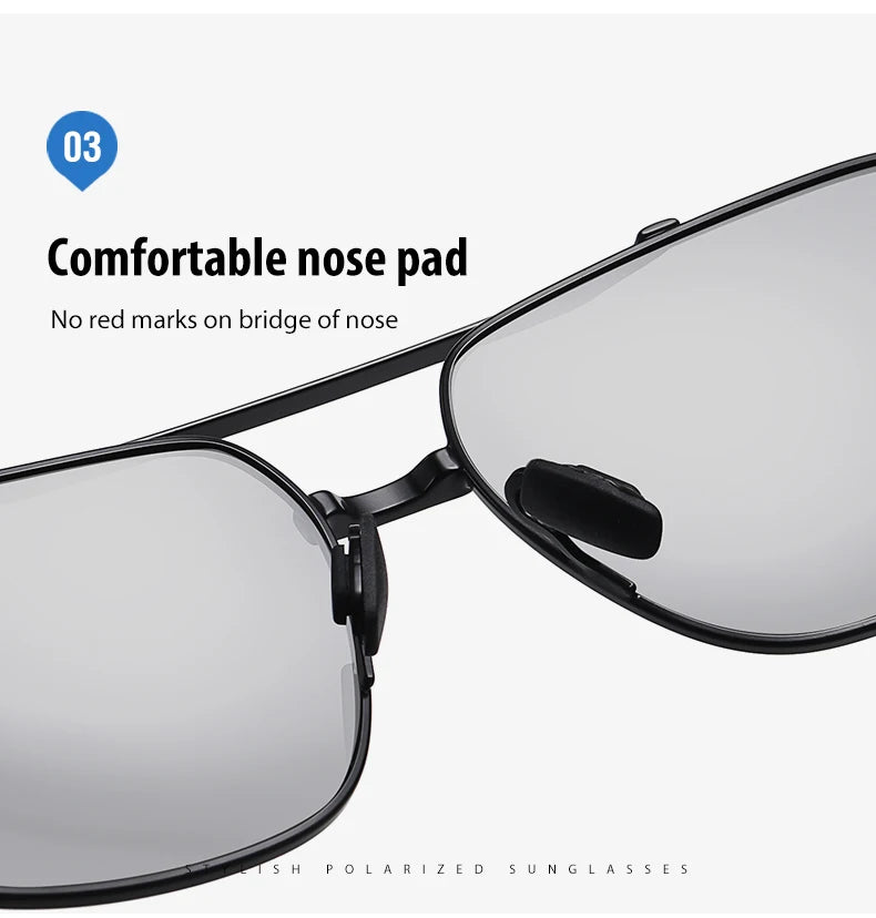 LIOUMO Top Quality Men's Sunglasses Polarized Photochromic Driving Glasses Women Fashion Chameleon Goggles Anti-Glare zonnebril