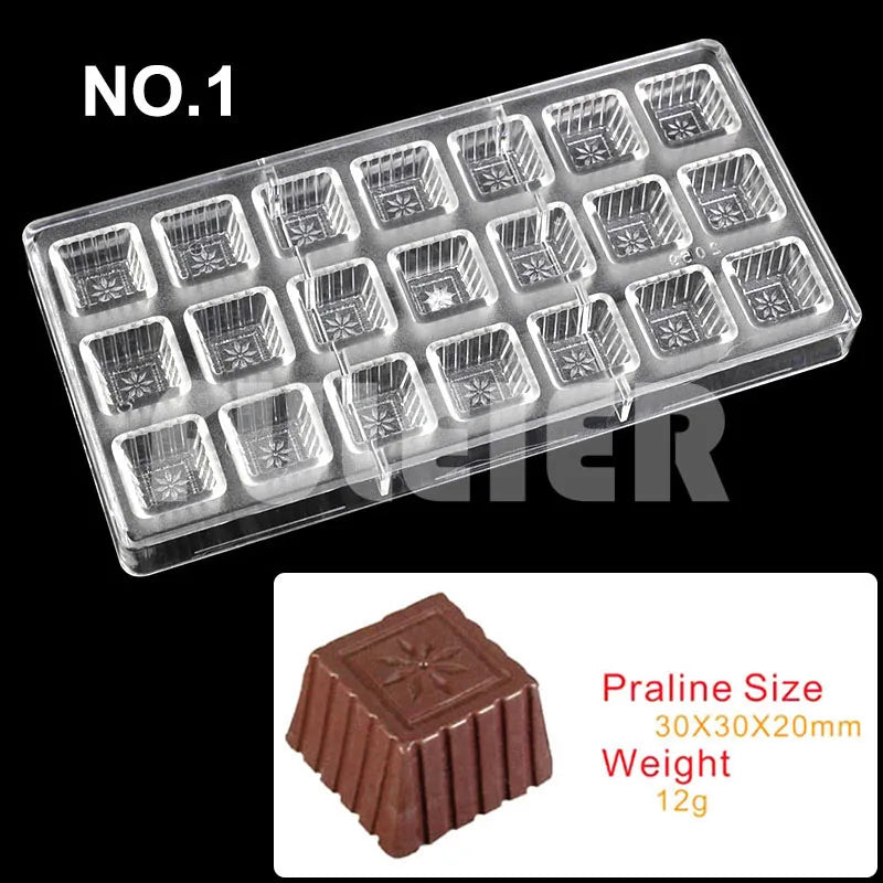 Polycarbonate Chocolate Mold Baking Confectionery Tools For Cake Decoration Pastry Baking Chocolate Candy Mold Bakeware Pan