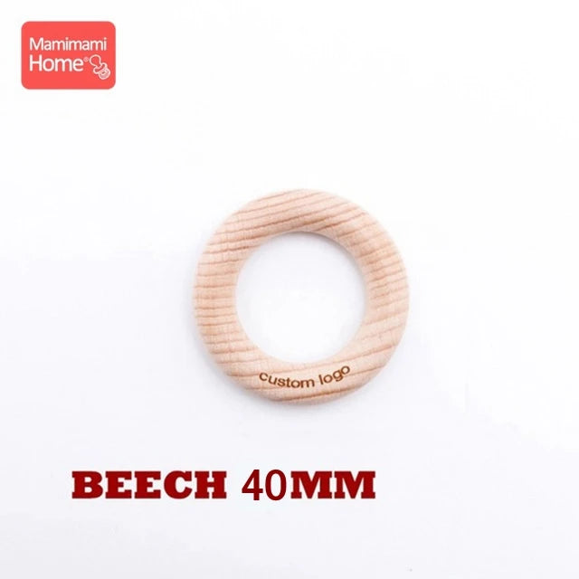50pc Customize Logo Wooden Ring Baby Photogra Growth Souvenirs BPA Free Beech Ring Baby Photography Milestone Memorial Gifts