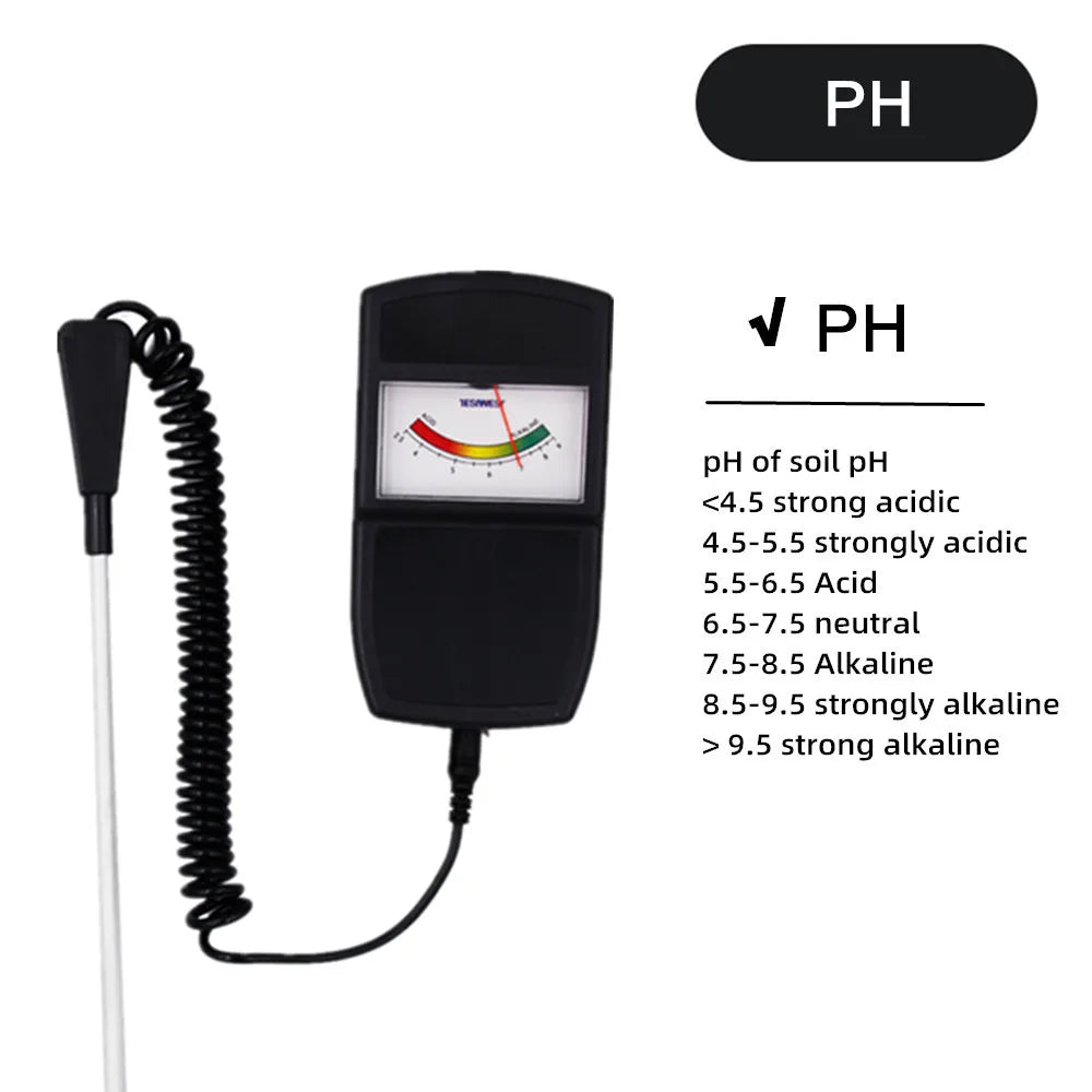 Soil Ph Meter Tester EC Meter for Soil PH TDS CF Sunlight Moisture Humidity Garden Temp Soil moisture Sensor Gauge Optional
