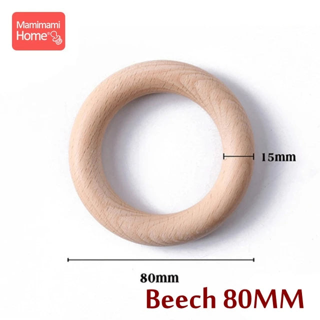 50pc Customize Logo Wooden Ring Baby Photogra Growth Souvenirs BPA Free Beech Ring Baby Photography Milestone Memorial Gifts