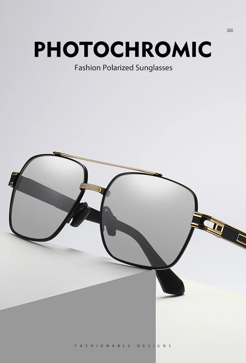 LIOUMO Top Quality Men's Sunglasses Polarized Photochromic Driving Glasses Women Fashion Chameleon Goggles Anti-Glare zonnebril