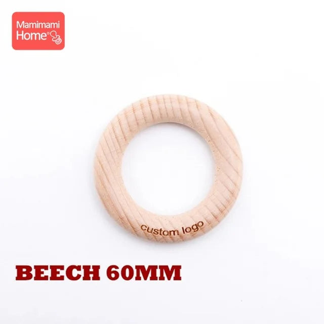 50pc Customize Logo Wooden Ring Baby Photogra Growth Souvenirs BPA Free Beech Ring Baby Photography Milestone Memorial Gifts