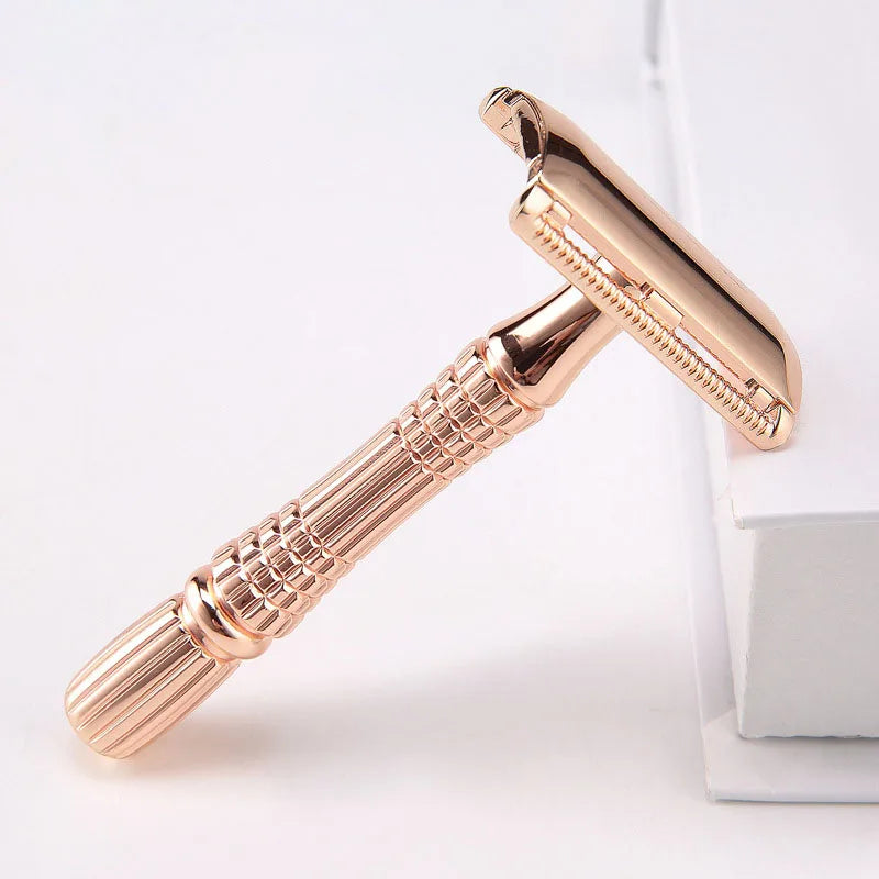 Classic Safety Razor Set for Men - 1 Blade 1 Razor 1 Case Double Sided Manual Shaving Alloy Classic Shaving System