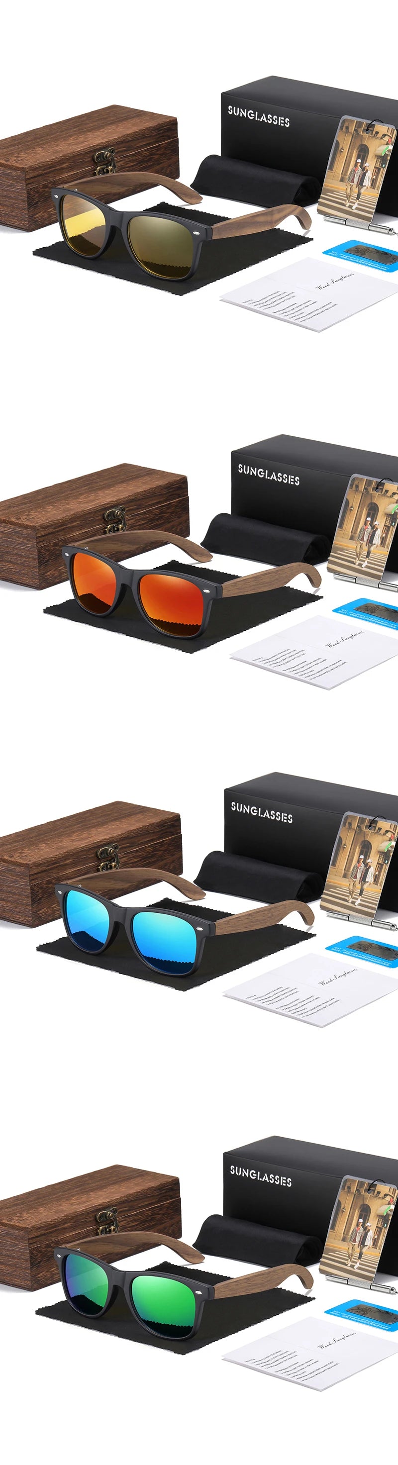 GM Brand Walnut Wooden Polarized Men's Sunglasses Square Frame Sun glasses Women Sun glasses Male Oculos de sol Masculino S7061h