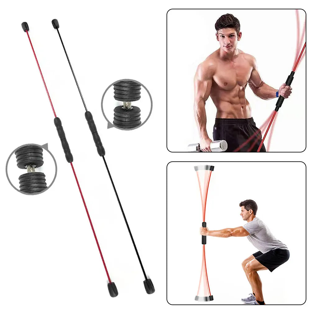 Multi-Function Training Stick Lose Weight Muscle Training Tremor Rod Gym Fitness Exercise Equipment Detachable Elastic Rod Stick