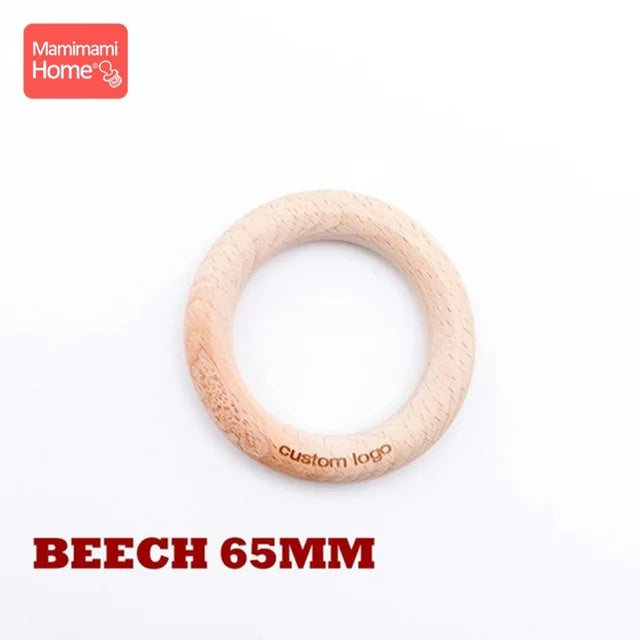 50pc Customize Logo Wooden Ring Baby Photogra Growth Souvenirs BPA Free Beech Ring Baby Photography Milestone Memorial Gifts