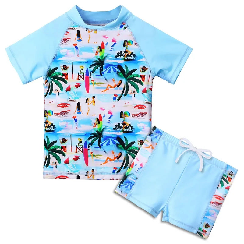 BAOHULU Teens Two Pieces Swimwear Girls Swimming Costume Swimsuit 3-14Y Kids UPF50+ Sun Protective Summer Beach Swimming Clothes