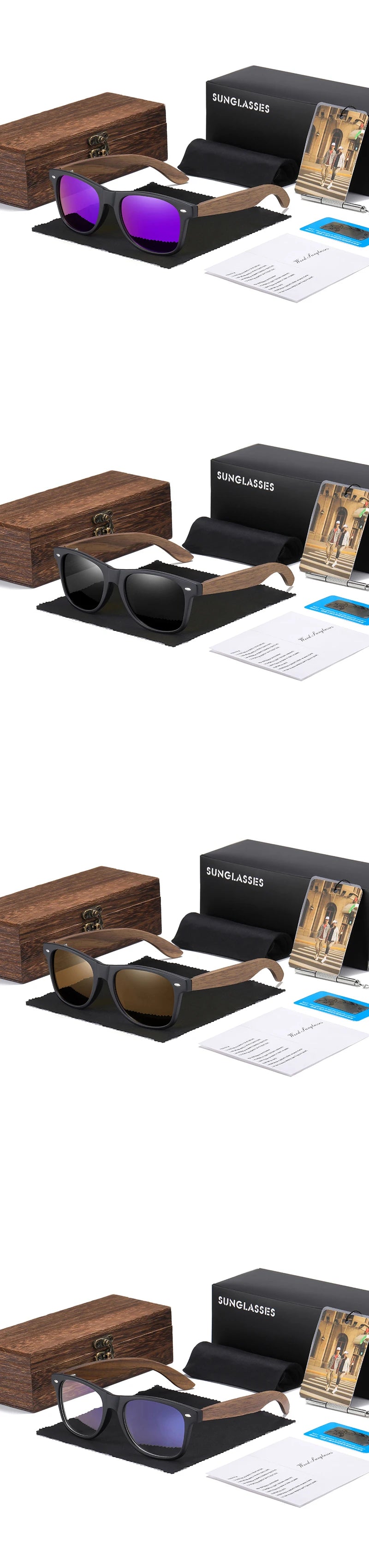 GM Brand Walnut Wooden Polarized Men's Sunglasses Square Frame Sun glasses Women Sun glasses Male Oculos de sol Masculino S7061h
