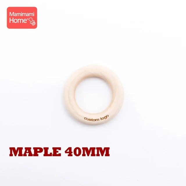 50pc Customize Logo Wooden Ring Baby Photogra Growth Souvenirs BPA Free Beech Ring Baby Photography Milestone Memorial Gifts