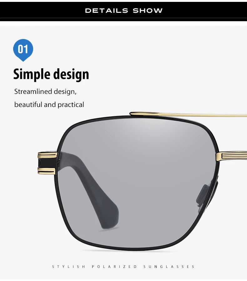 LIOUMO Top Quality Men's Sunglasses Polarized Photochromic Driving Glasses Women Fashion Chameleon Goggles Anti-Glare zonnebril